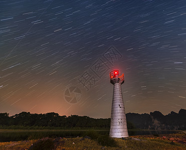 航标塔漓江星空背景