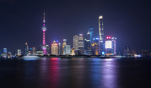 现代城市上海夜景图片