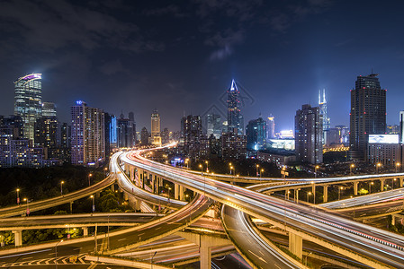 现代城市上海夜景背景图片