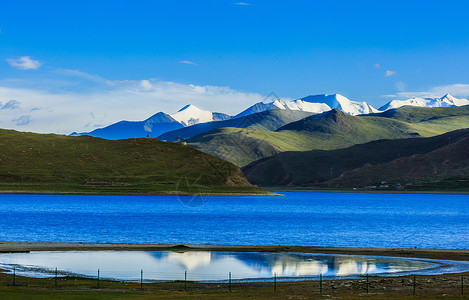 西藏羊卓雍错湖美景背景图片