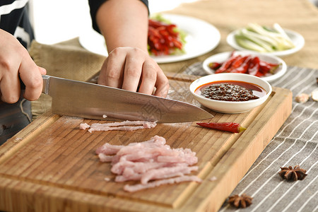 切肉烹调做菜高清图片