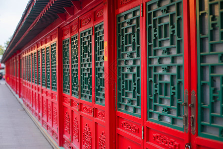 中国风建筑的门图片素材