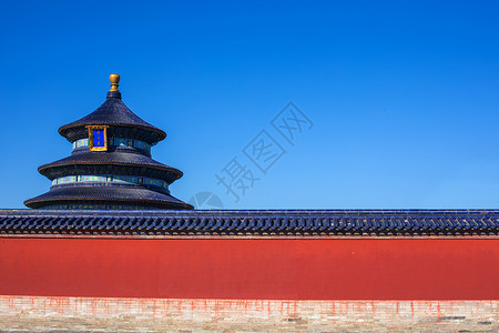 中国元素邀请函北京地标建筑天坛背景