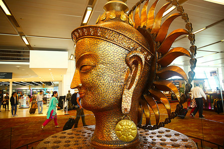 新德里机场新德里佛像背景