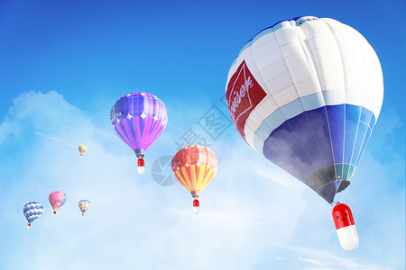 降落伞热气球医疗健康保障设计图片