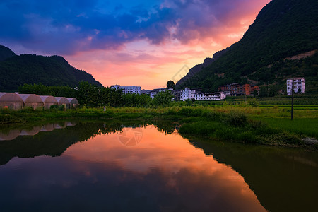 田园夕阳岩石高清图片素材