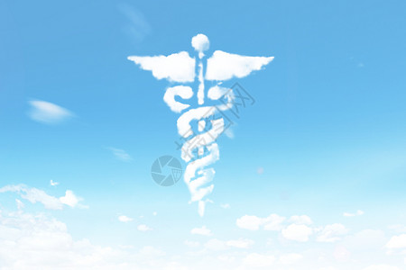云形状蛇杖医学符号设计图片
