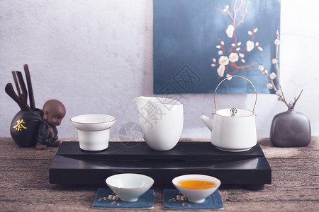 陶瓷茶杯双手功夫茶茶具背景