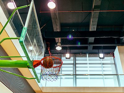 学校篮球架学校体育馆篮球馆背景