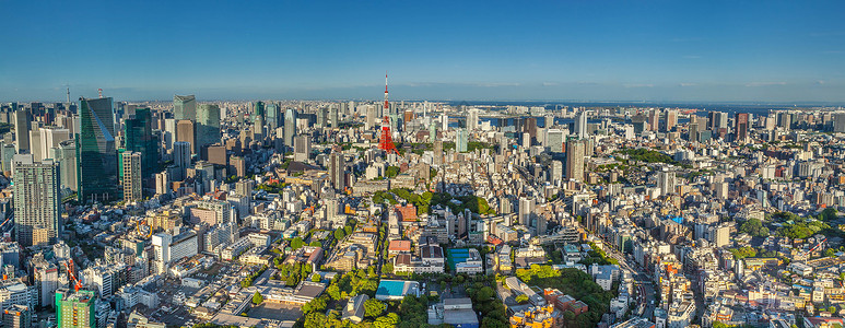 日本东京街道东京塔高清图片