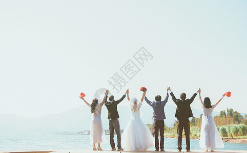 结婚海边素材海边婚礼背景