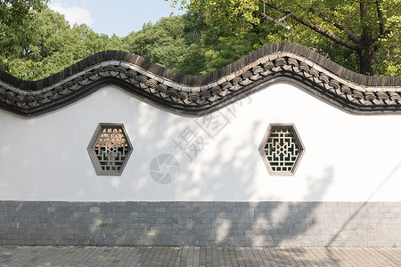 新中式围墙园林围墙白墙背景