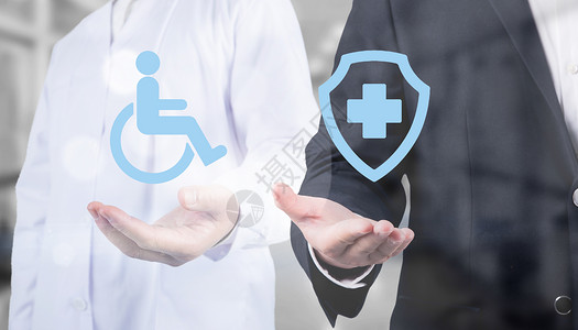 医疗保险标志残疾医疗保险设计图片