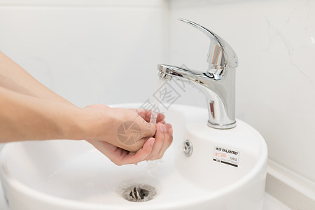 洗手池图标开着水龙头洗手背景