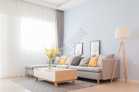 沙发现代北欧简约风客厅室内设计背景