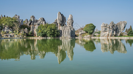 云南昆明石林背景图片