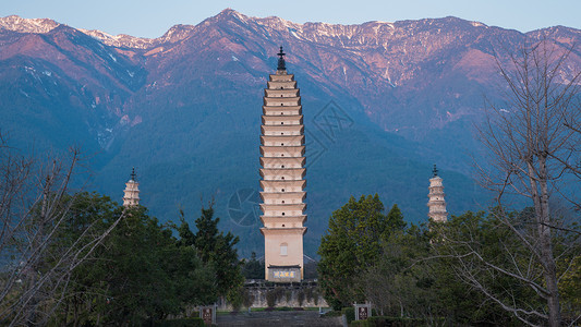 云南大理崇圣寺三塔著名景点高清图片素材