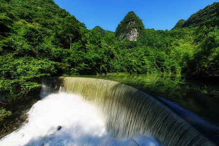 卧龙潭荔波小七孔瀑布背景