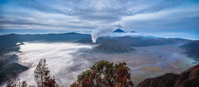 印尼布罗莫火山全境图片