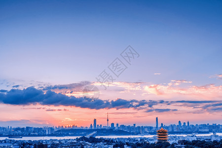 龟山武汉地标建筑黄鹤楼背景