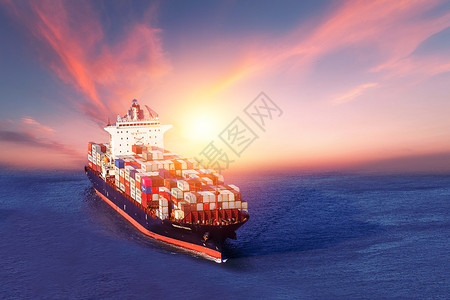 船舶集装箱海上物流运输设计图片
