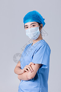穿手术服的医生形象背景图片