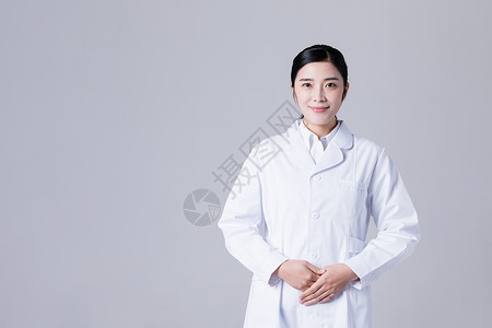 女医生护士穿白大褂的女医生形象展示棚拍背景