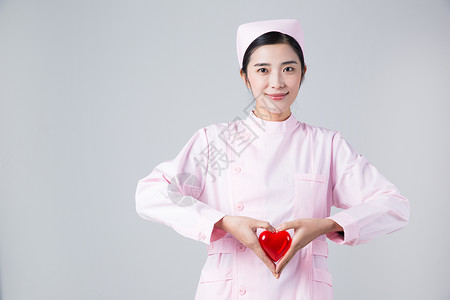 爱心手势护士形象爱心护士形象背景