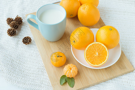 精美食品素材新鲜美味阳光橙子背景