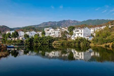 中国建筑水墨武汉黄陂清凉寨风景背景