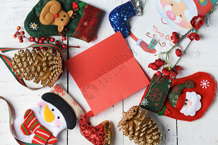 红色袜子素材圣诞题材组合背景