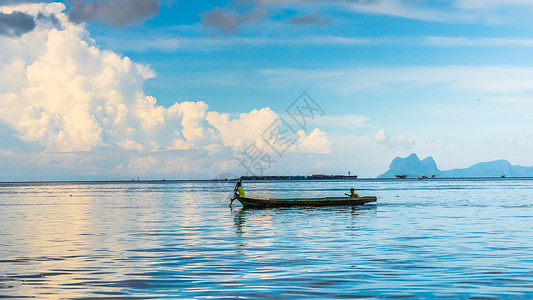 马来西亚仙本那渔船背景图片