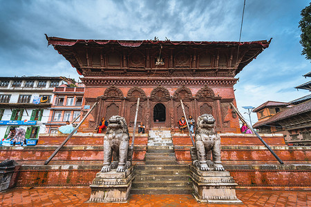 尼泊尔加德满都寺庙高清图片