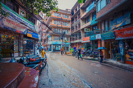 尼泊尔街道尼泊尔加德满都街景背景