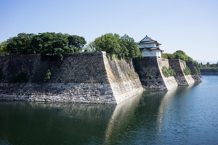 大阪城楼阁日本关西大阪城背景