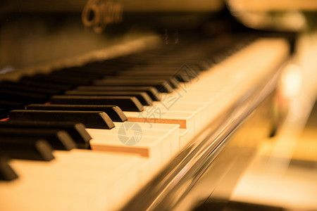 钢琴维修钢琴黑白键特写虚化背景