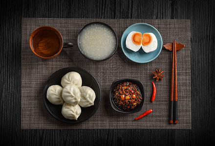 郫县豆瓣中国传统早餐背景