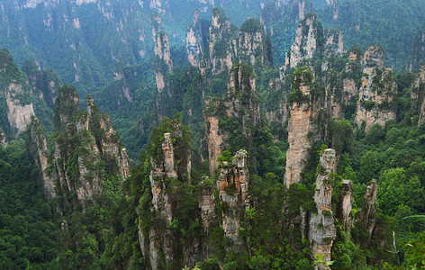 航拍张家界群山悬崖高清图片