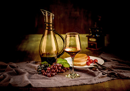 葡萄红酒西餐背景图片