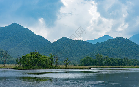 养生标志神农架大九湖湿地风景背景