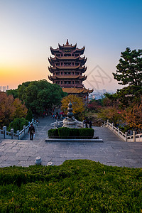 武汉黄鹤楼公园风光背景