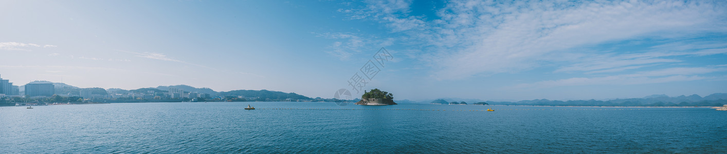 红木岛千岛湖风景区全景背景
