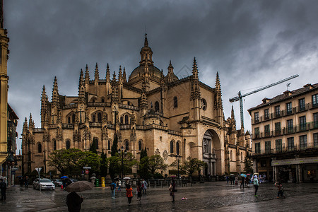 西班牙塞戈维亚大教堂背景图片