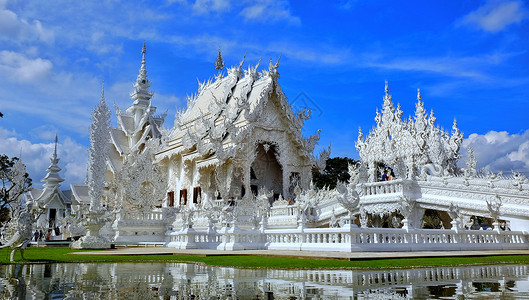 反射贴图泰国清莱白庙背景