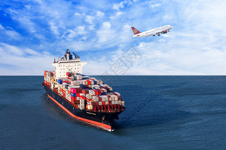 码头船舶海上贸易运输设计图片