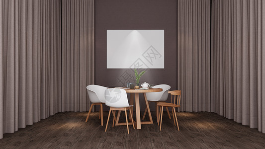 室内设计简单长木桌高清图片