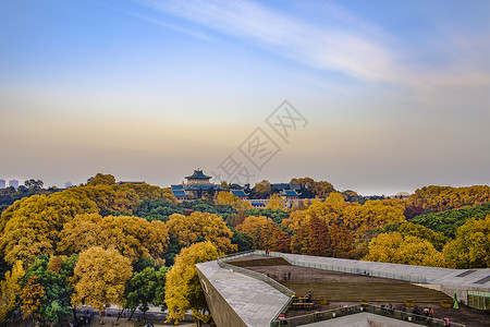 博物馆空间秋天的武汉大学背景