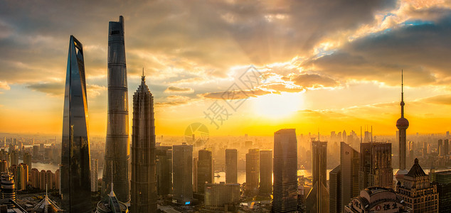 上海金融中心大厦上海陆家嘴全景背景