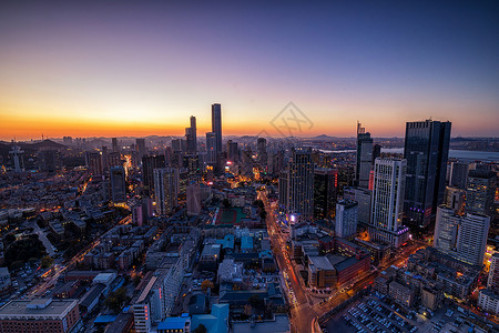 大连中山区夜景背景