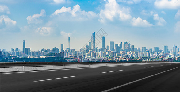 美丽建筑城市上的道路风光设计图片